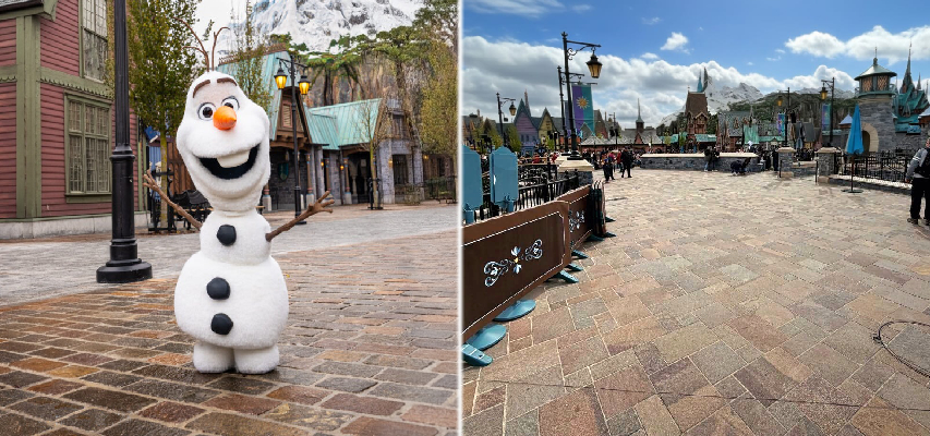 Disneyland Paris - Porphyr Bodenplatten mit bruchrauher Oberflaeche